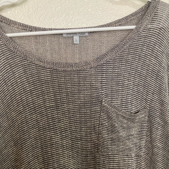 Charlotte Russe shear striped long sleeve top Sz Large - Picture 3 of 4